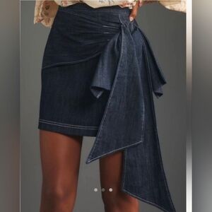 NWT ANTHROPOLOGIE PILCRO Denim Bow Mini Skirt